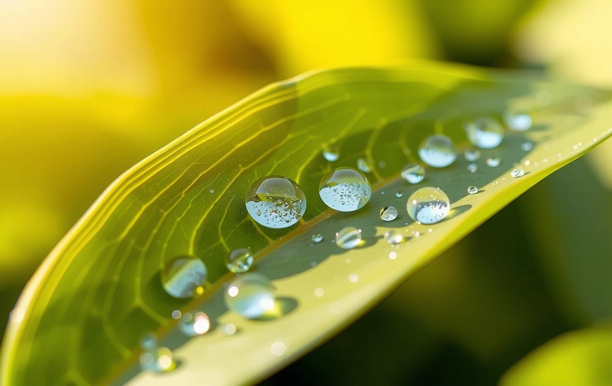 Morning dew on a leaf